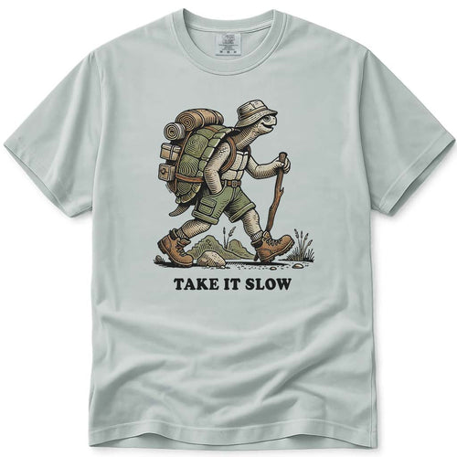 Take It Slow Backpacking Hiking Turtle T Shirt