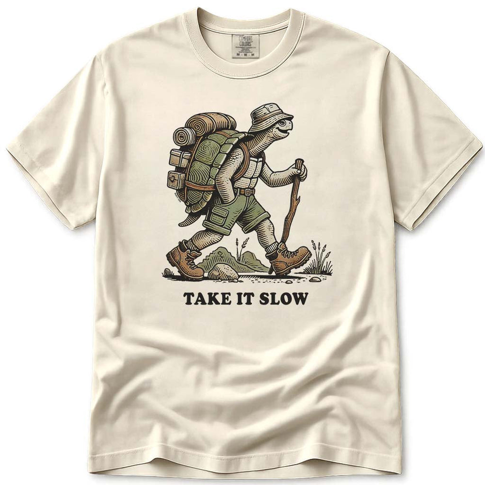 Take It Slow Backpacking Hiking T Shirt - Ivory