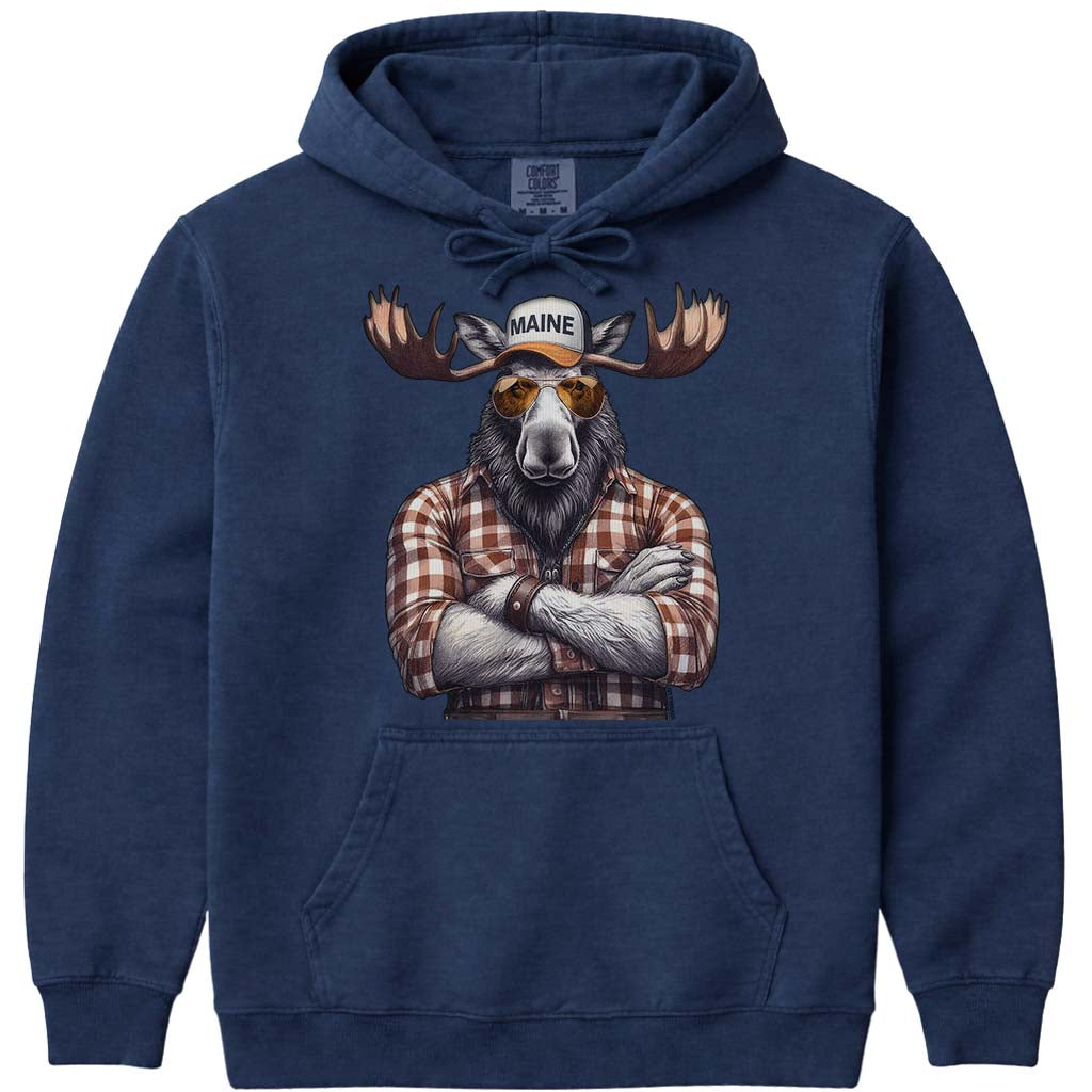 Talk To Me Moose Hoodie Sweatshirt - Navy