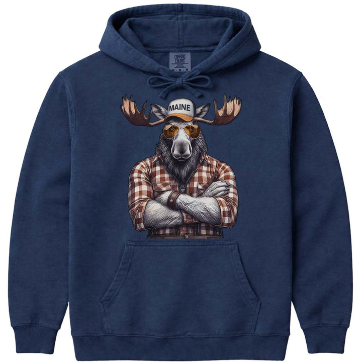 Talk To Me Moose Hoodie Sweatshirt - Navy