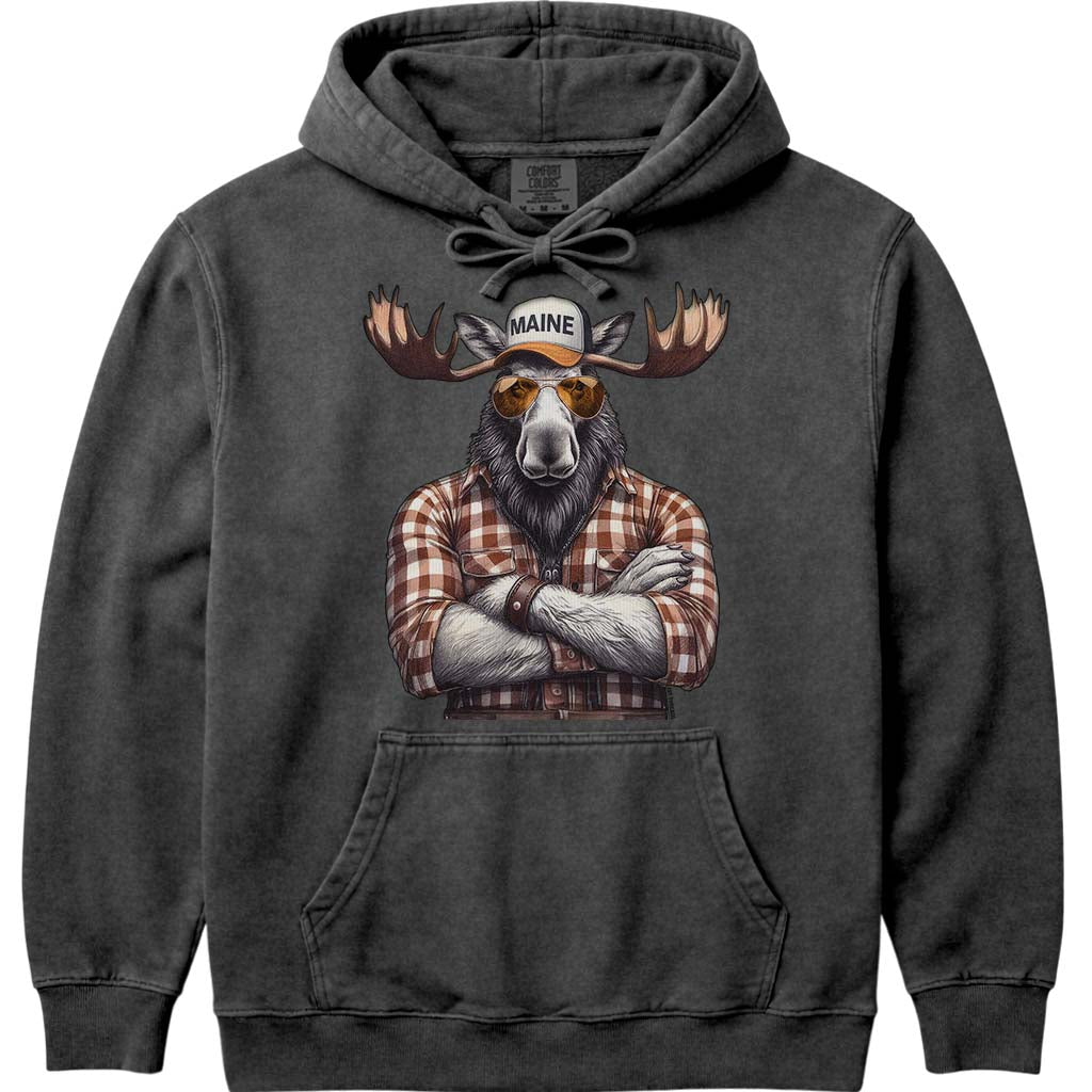 Talk To Me Moose Hoodie Sweatshirt - Pepper