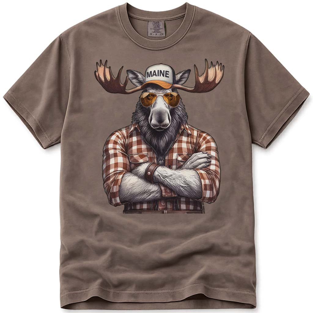 Talk To Me Moose Maine T Shirt - Espresso
