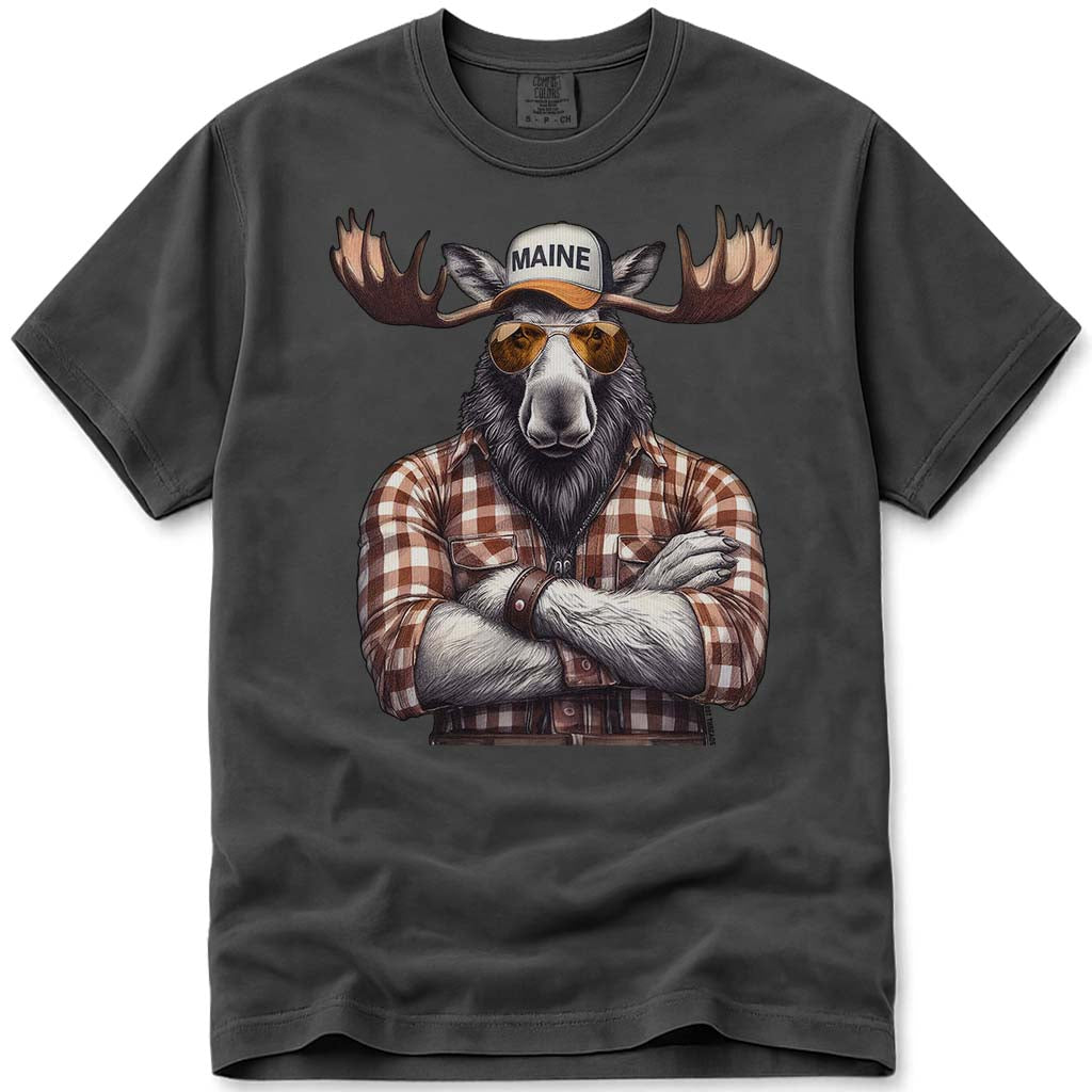 Talk To Me Moose Maine T Shirt - Pepper