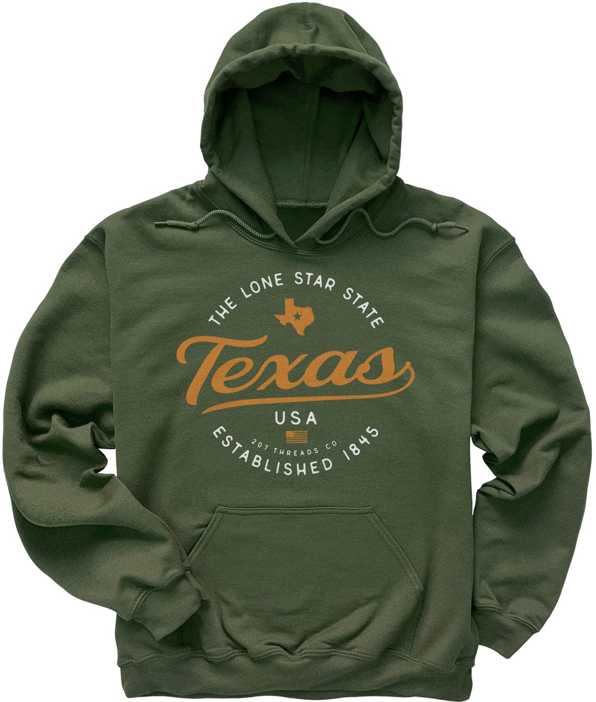 Military Green Texas Hooded Sweatshirt