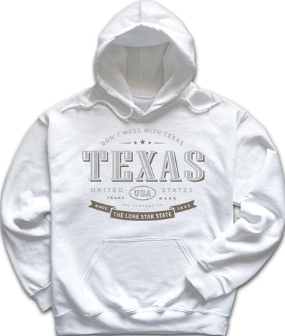 White Texas State Hoodie