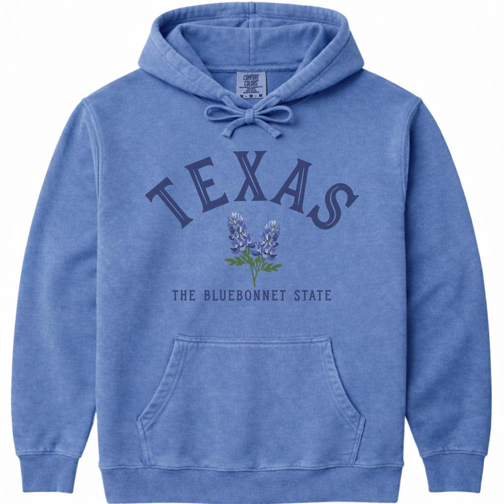 Texas Bluebonnet Women's Hoodie Sweatshirt - Flo Blue