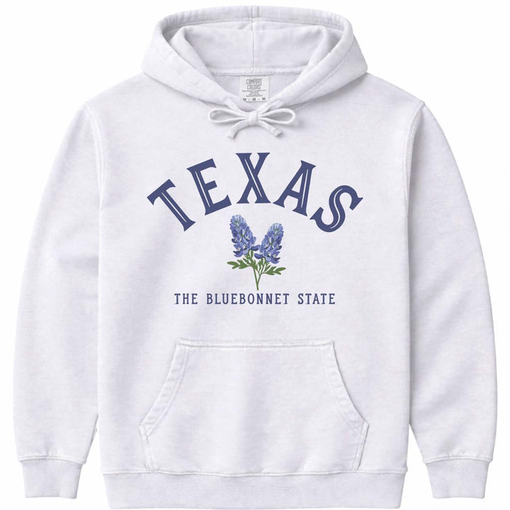 Texas Bluebonnet Women's Hoodie Sweatshirt - White
