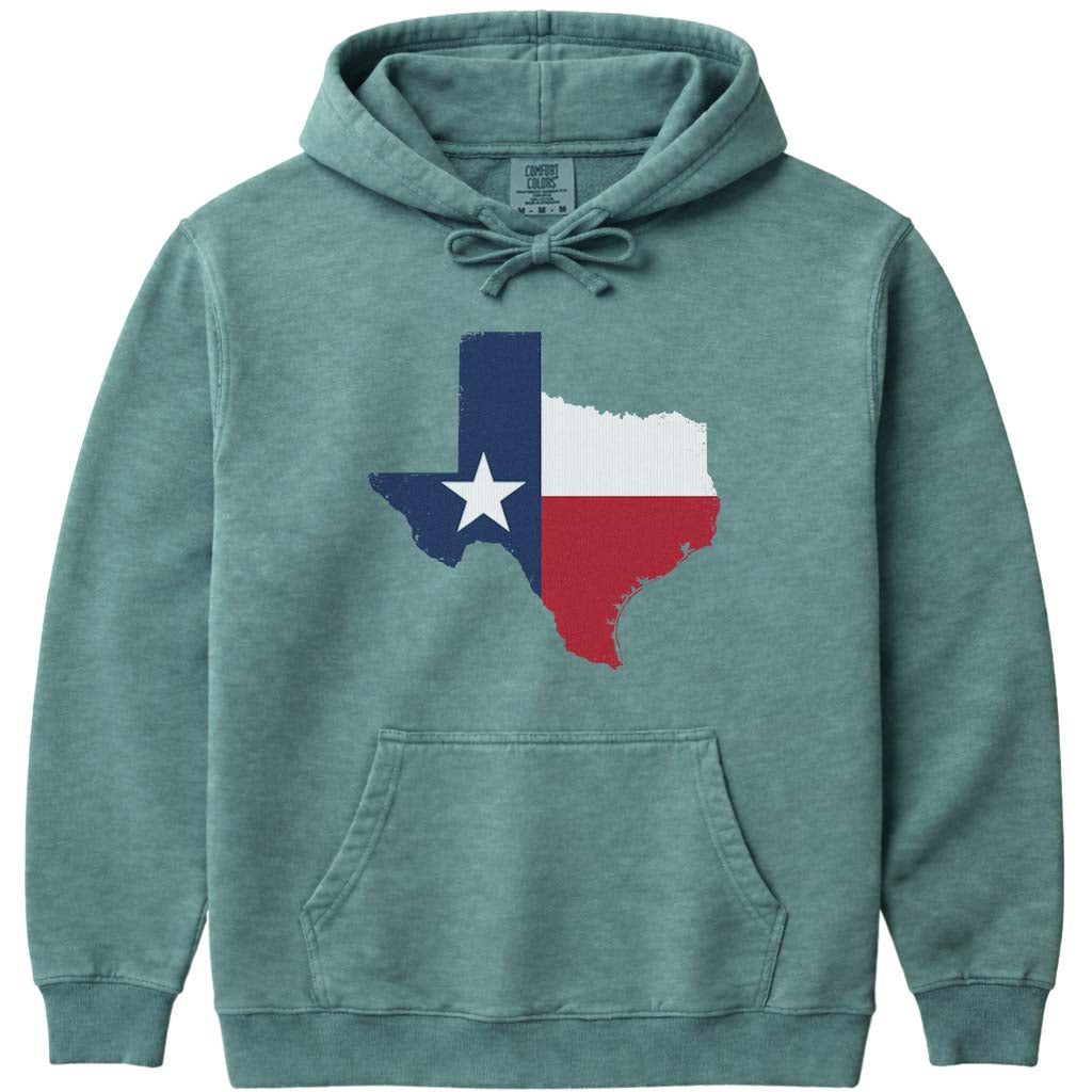 Texas Flag Hoodie Sweatshirt - Light Green