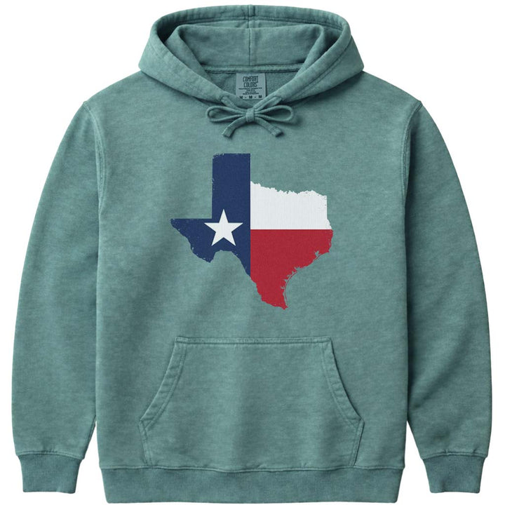 Texas Flag Hoodie Sweatshirt - Light Green
