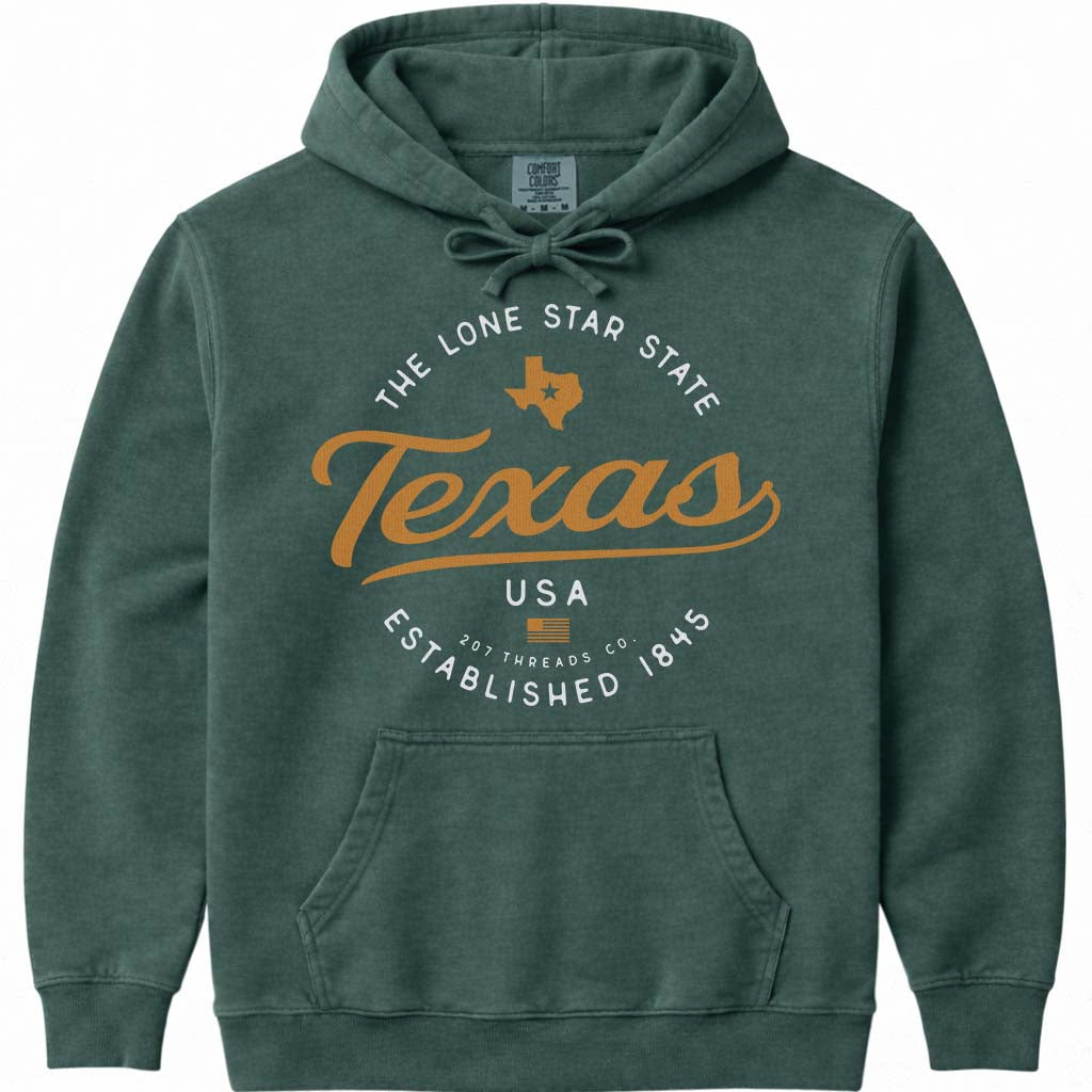 Texas Hoodie Sweatshirt - Blue Spruce