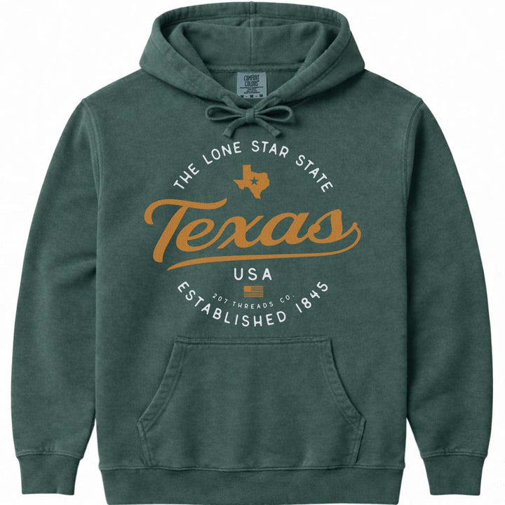 Texas Hoodie Sweatshirt - Blue Spruce