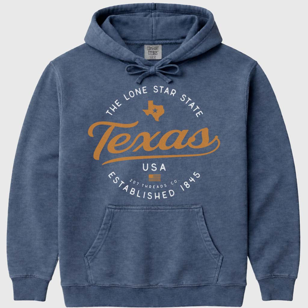 Texas Hoodie Sweatshirt - Denim