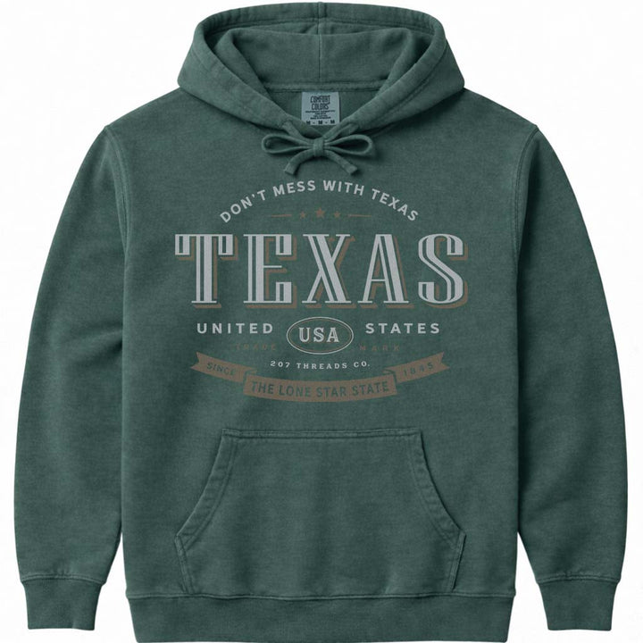 Texas State Hoodie Sweatshirt - Blue Spruce