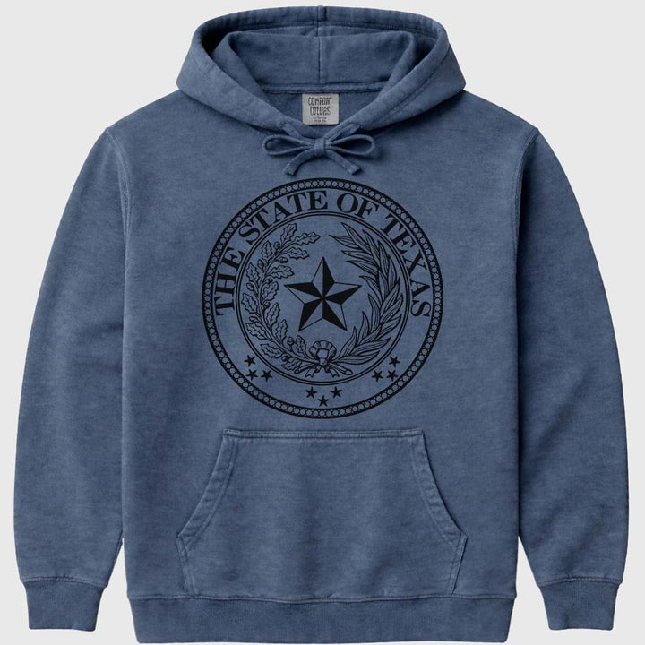 Texas State Seal Hoodie Sweatshirt - Denim