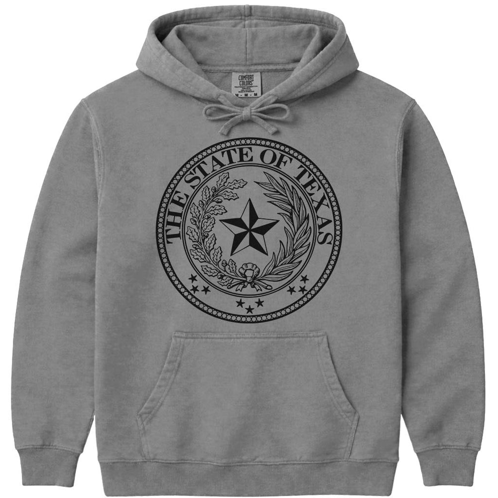 Texas State Seal Hoodie Sweatshirt - Grey