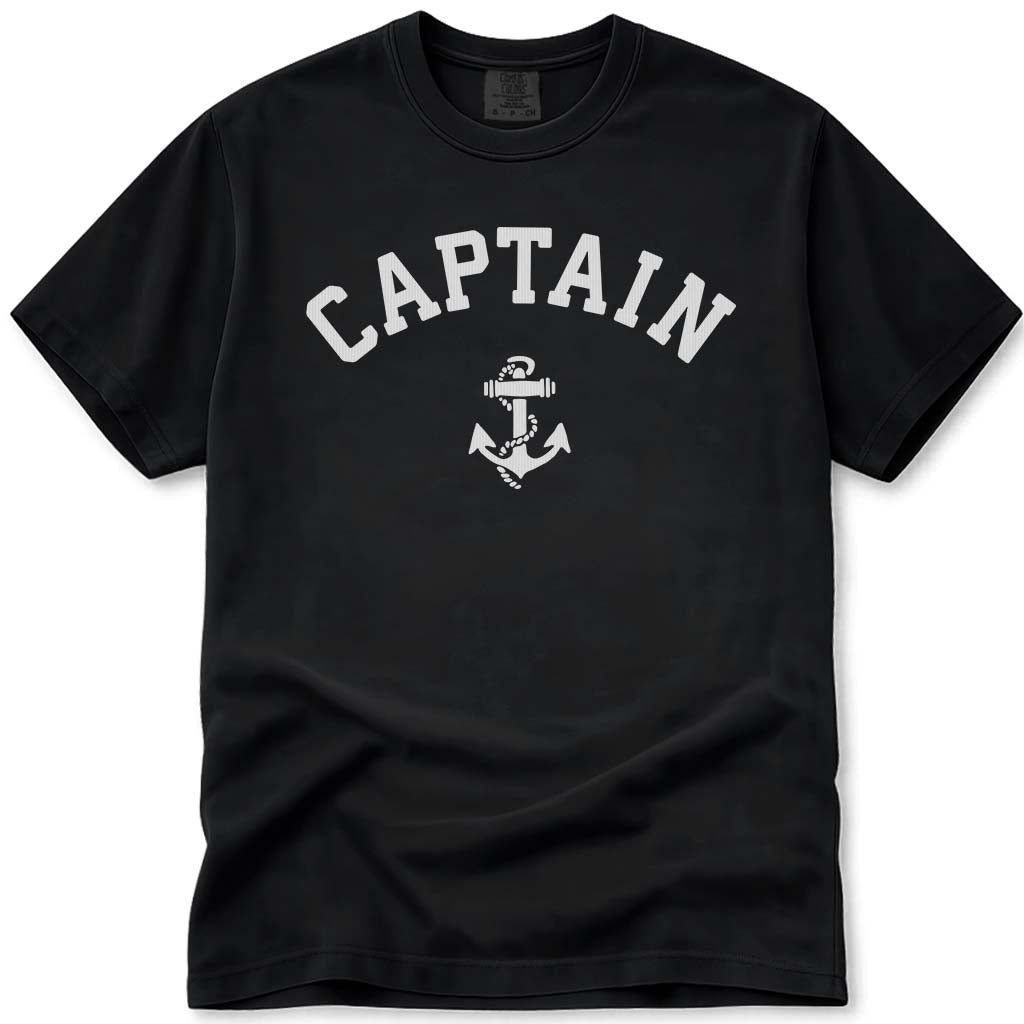 The Captain Shirt Nautical Boating Anchor Tee - Black