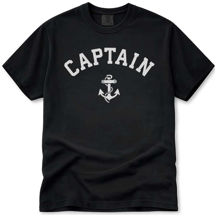 The Captain Shirt Nautical Boating Anchor Tee - Black