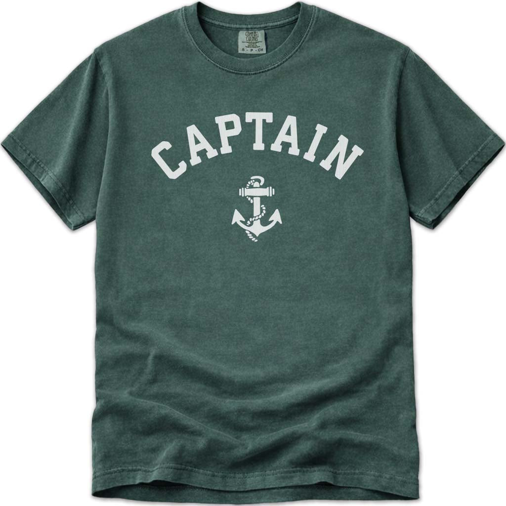 The Captain Shirt Nautical Boating Anchor Tee - Blue Spruce
