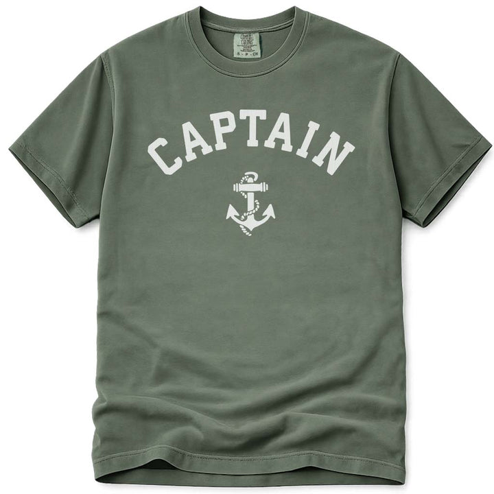 The Captain Shirt Nautical Boating Anchor Tee - Moss