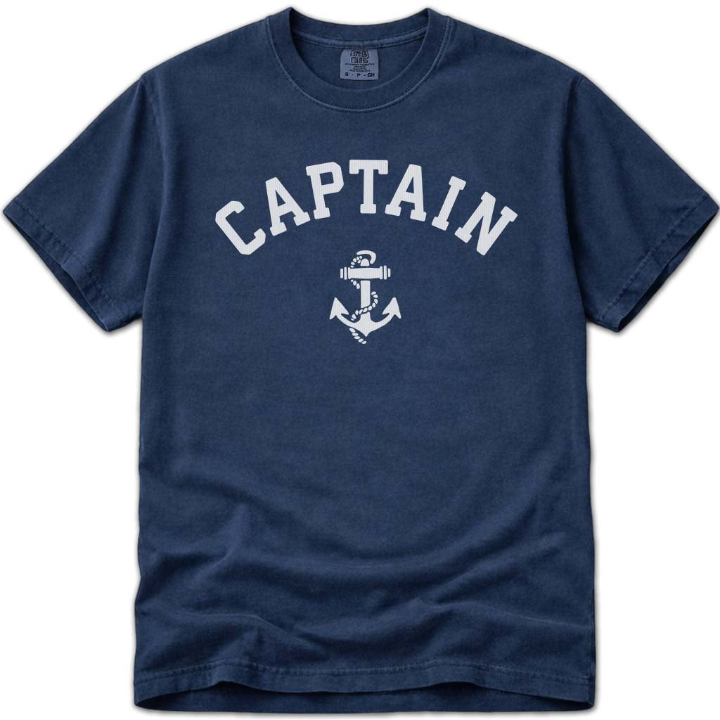 The Captain Shirt Nautical Boating Anchor Tee - Navy
