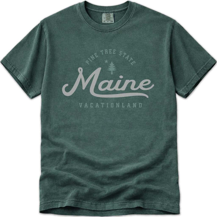 The Pine Tree State Maine T Shirt - Blue Spruce