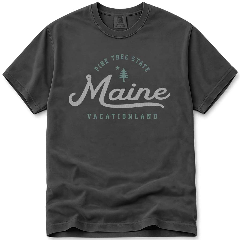 The Pine Tree State Maine T Shirt - Pepper