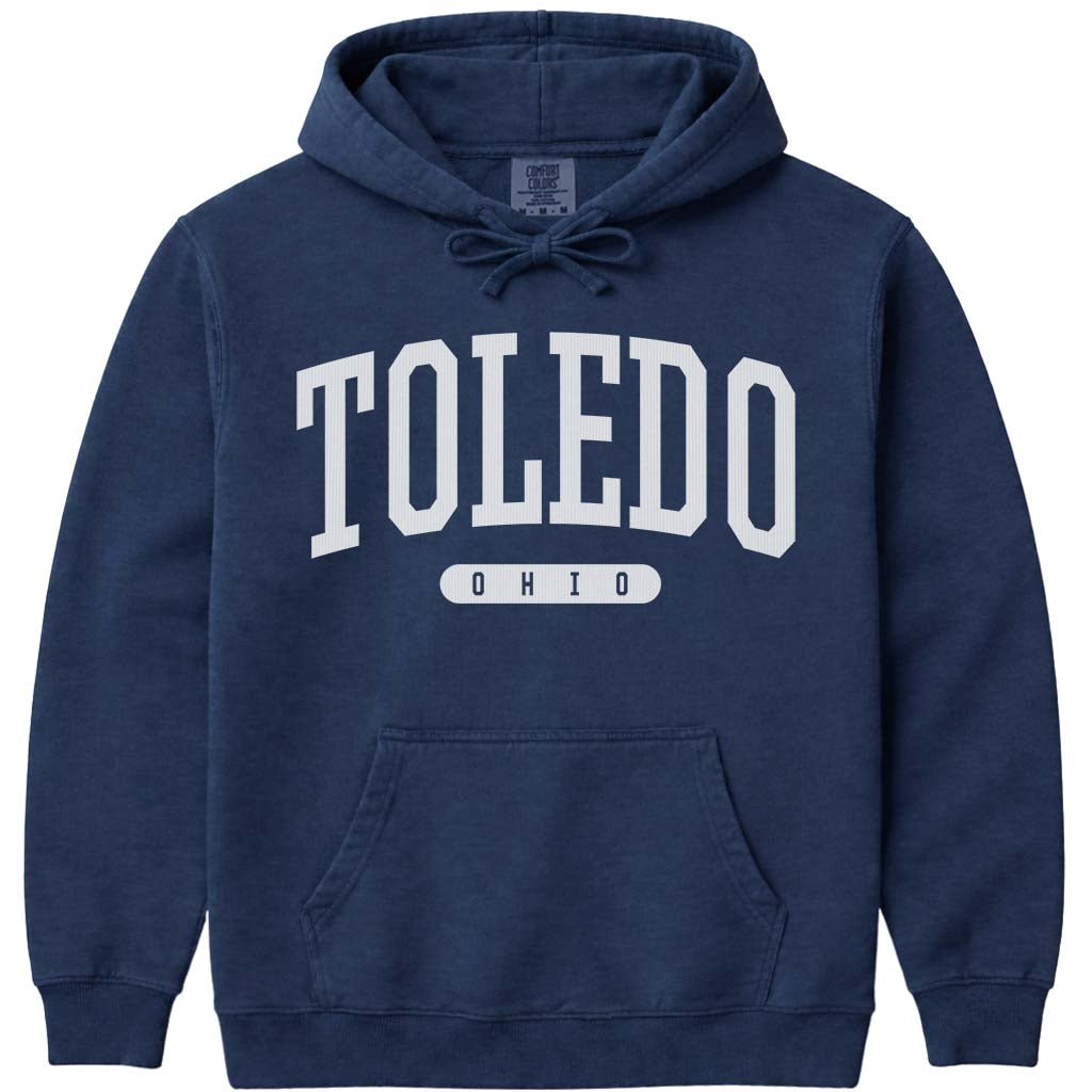 Vintage Toledo Ohio Hooded Sweatshirt - Navy