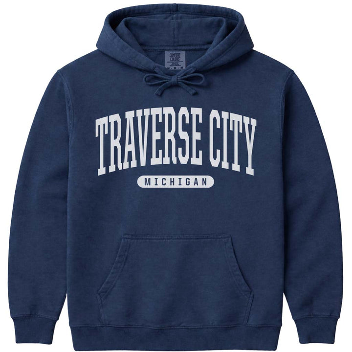 Traverse City Michigan Hooded Sweatshirt - Navy