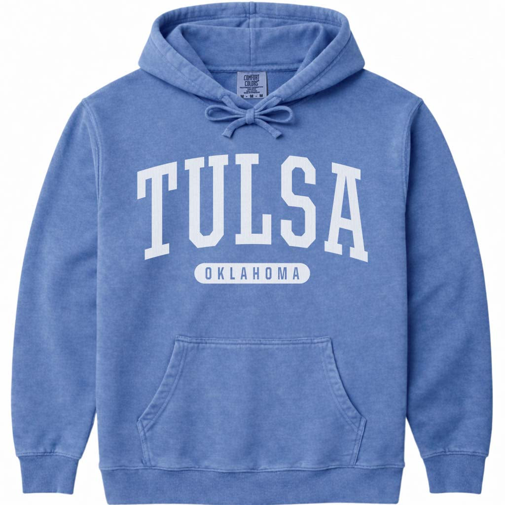 Tulsa Oklahoma Hoodie - Flo Blue