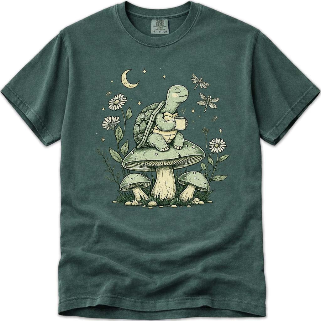 Cozy Mushroom Coffee Turtle Nature Comfort Colors® Tee