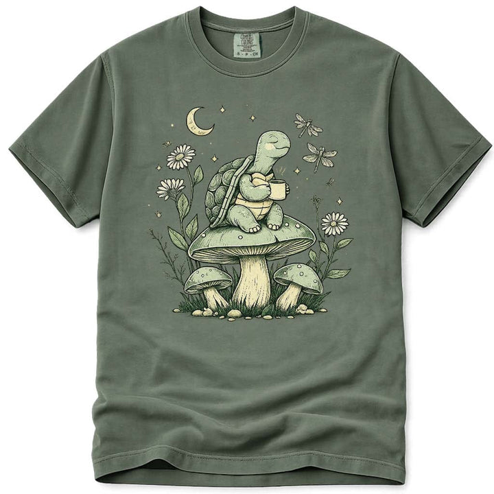 Cozy Mushroom Coffee Turtle Nature Comfort Colors® Tee