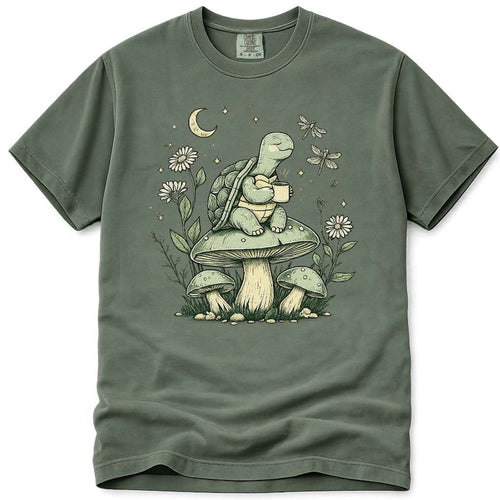 Cozy Mushroom Coffee Turtle Nature Comfort Colors® Tee