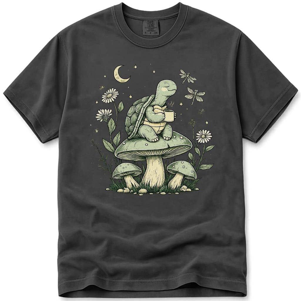 Cozy Mushroom Coffee Turtle Nature Comfort Colors® Tee