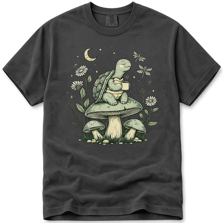 Cozy Mushroom Coffee Turtle Nature Comfort Colors® Tee
