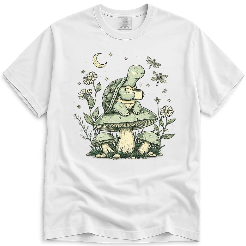Cozy Mushroom Coffee Turtle Nature Comfort Colors® Tee