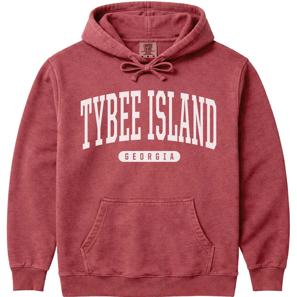 Tybee Island Georgia Hoodie Sweatshirt - Crimson