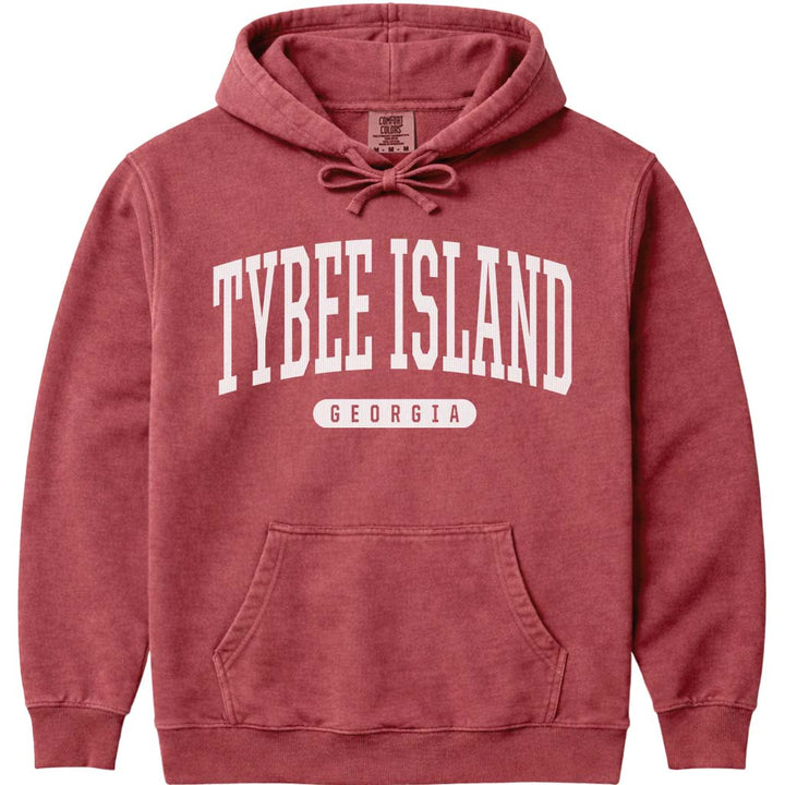 Tybee Island Georgia Hoodie Sweatshirt - Crimson