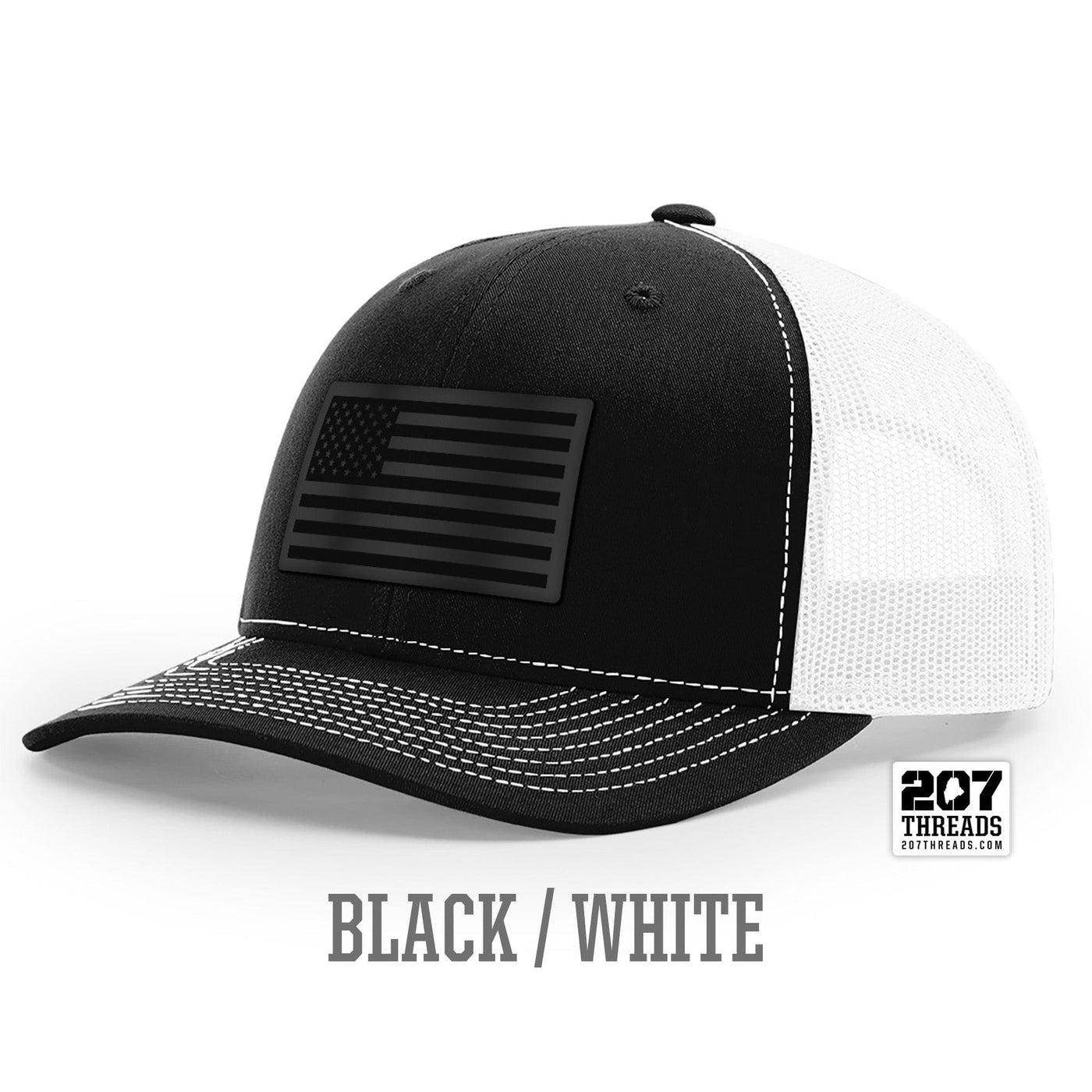 Black on Black American Flag Hat - USA