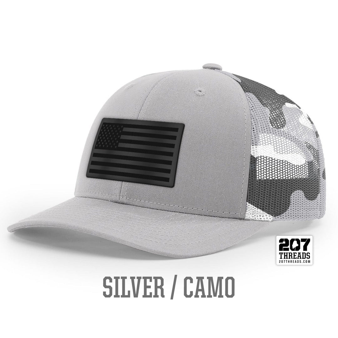 Black on Black American Flag Hat - USA