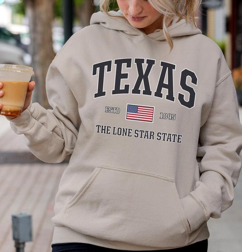 USA Flag Texas Sweatshirt