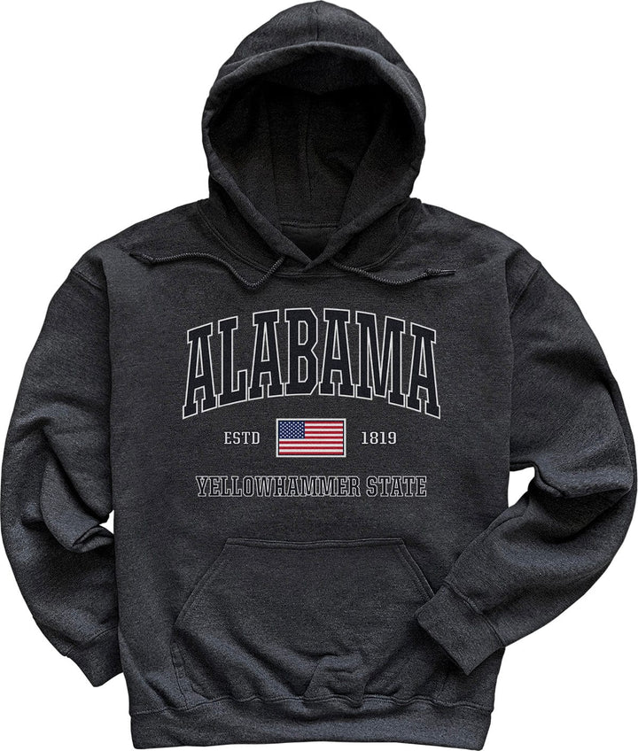 USA Flag Alabama Sweatshirt Grey