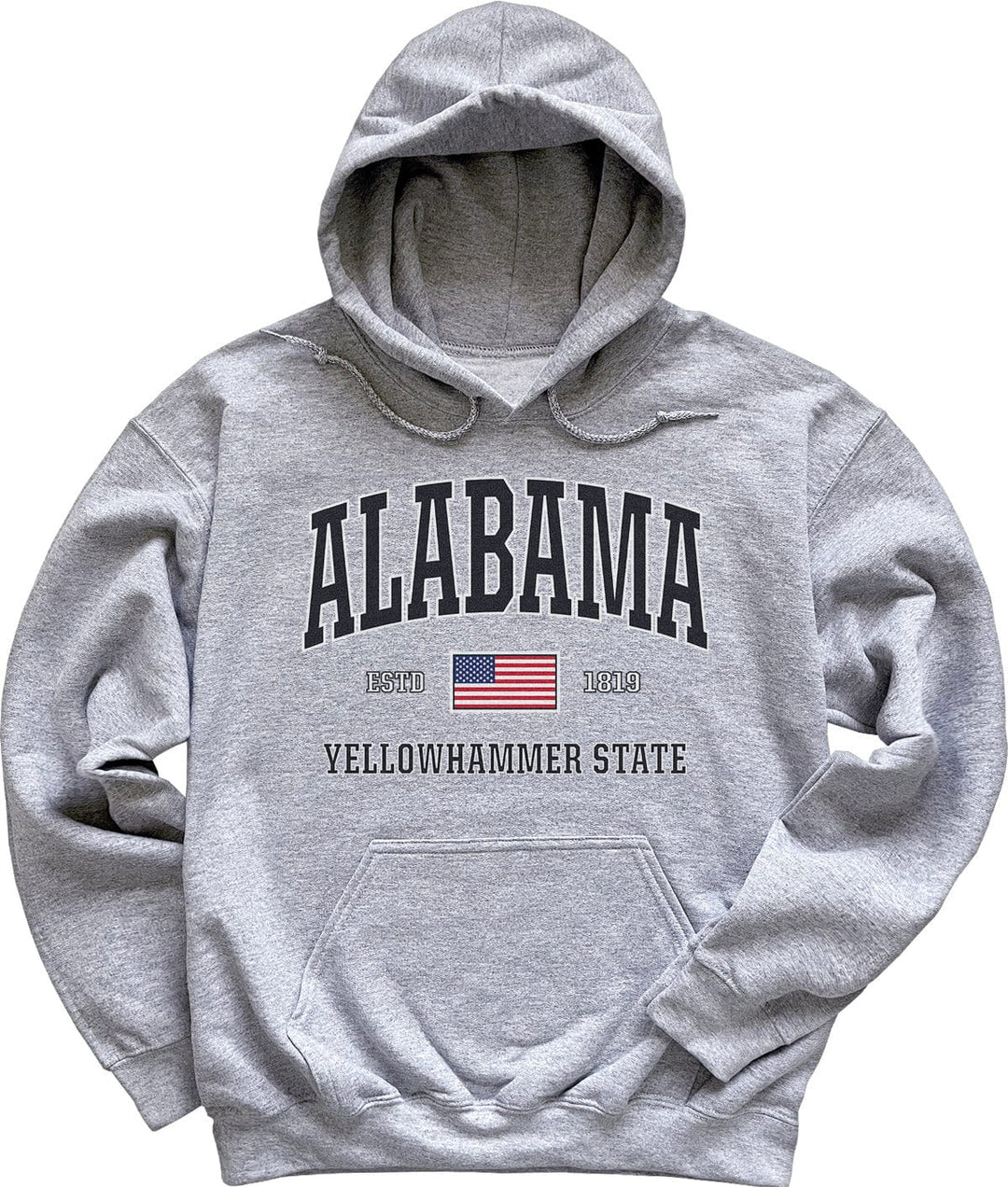USA Flag Alabama Sweatshirt Light Heather Sport Grey
