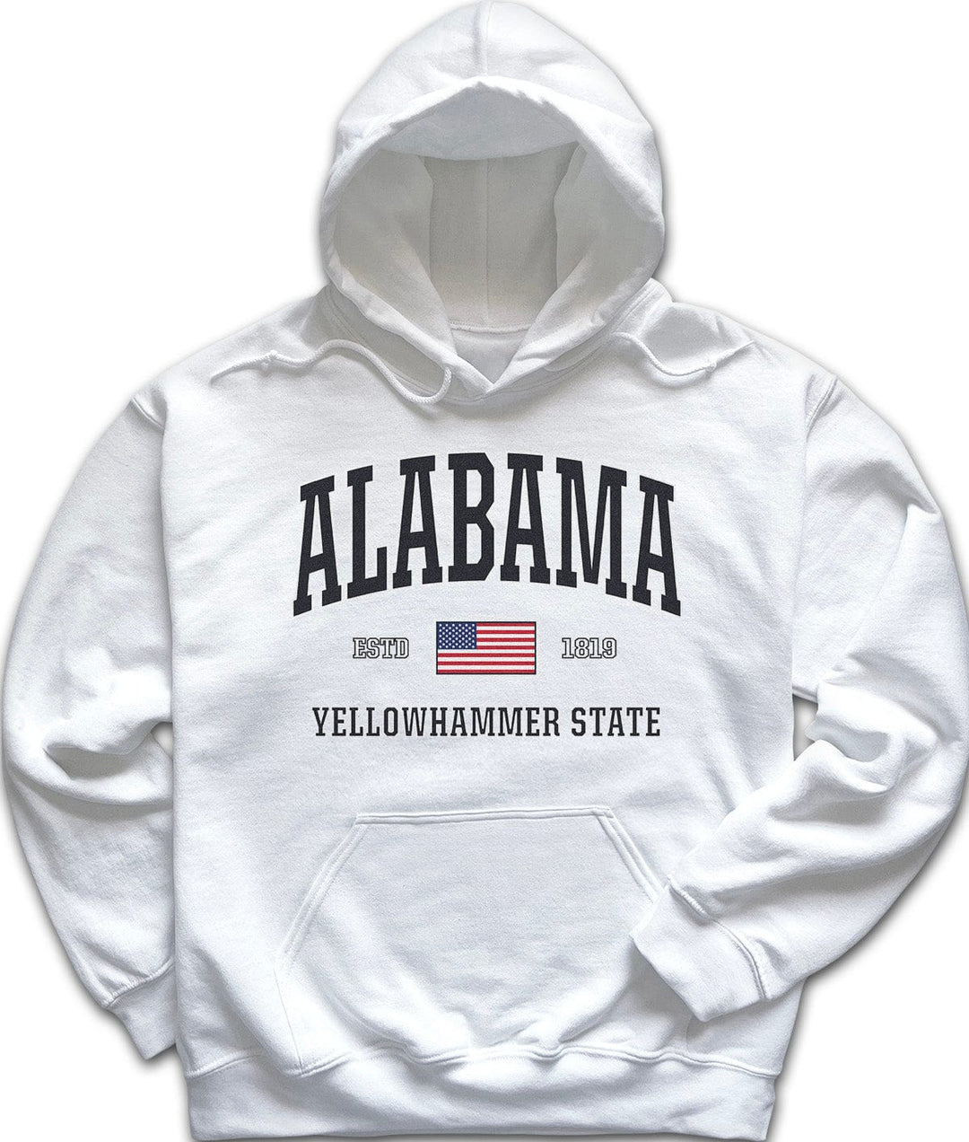 USA Flag Alabama Sweatshirt White
