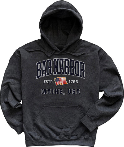 Patriotic Bar Harbor Hoodie - USA Flag Bar Harbor, Maine Sweatshirt