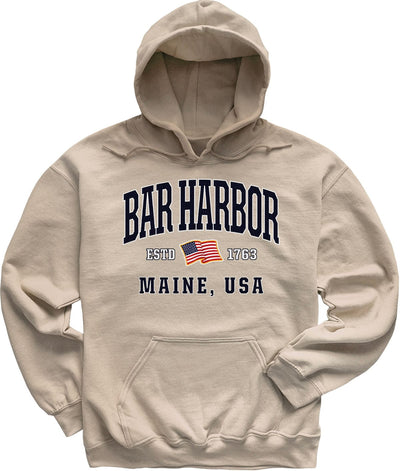 Patriotic Bar Harbor Hoodie - USA Flag Bar Harbor, Maine Sweatshirt