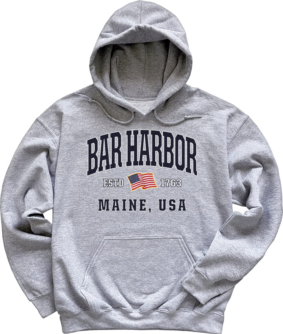 Patriotic Bar Harbor Hoodie - USA Flag Bar Harbor, Maine Sweatshirt