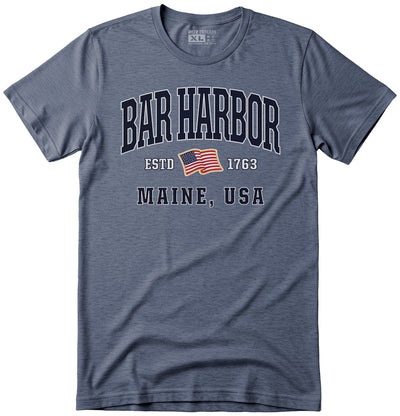 USA Flag Patriotic Bar Harbor T-Shirt