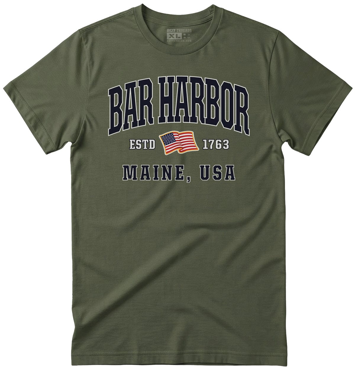 USA Flag Patriotic Bar Harbor T-Shirt