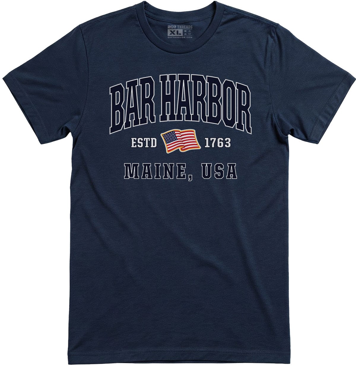 USA Flag Patriotic Bar Harbor T-Shirt