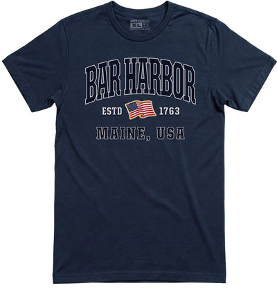 USA Flag Patriotic Bar Harbor T-Shirt